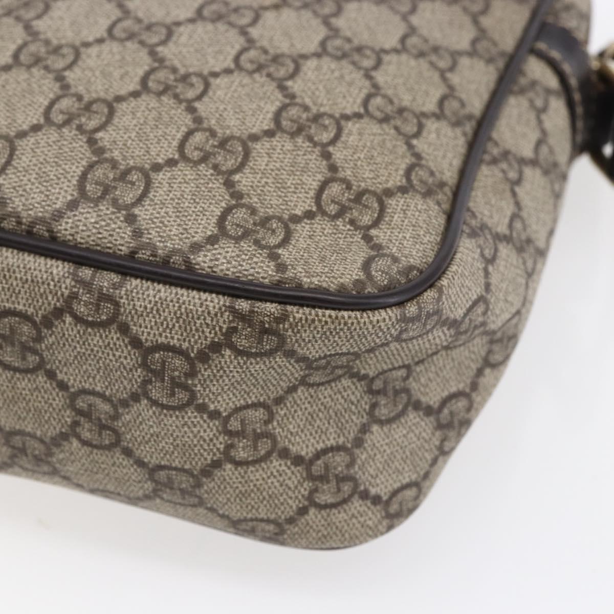 GUCCI GG Supreme Shoulder Bag PVC Beige Gold 233268 Auth 153011