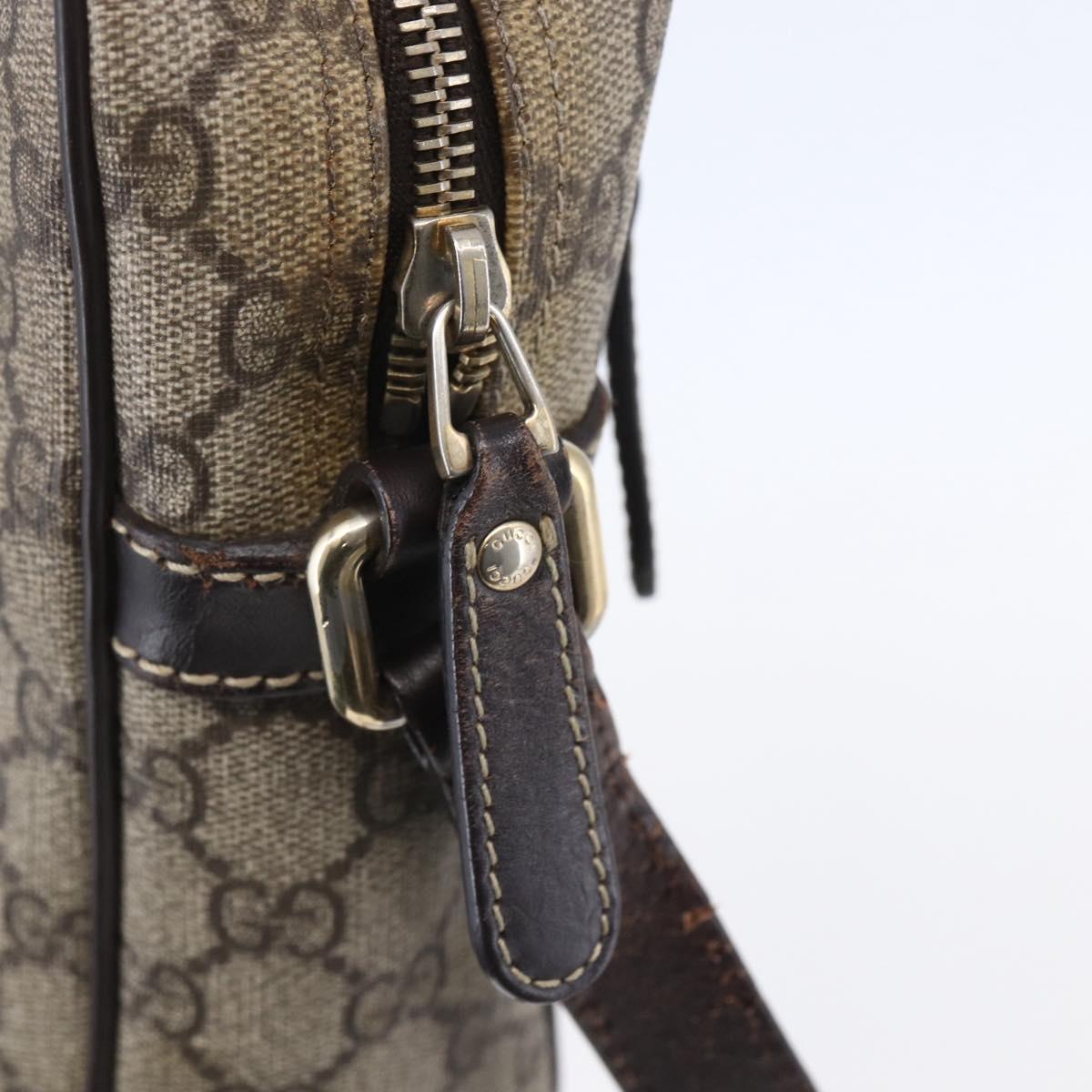 GUCCI GG Supreme Shoulder Bag PVC Beige Gold 233268 Auth 153011