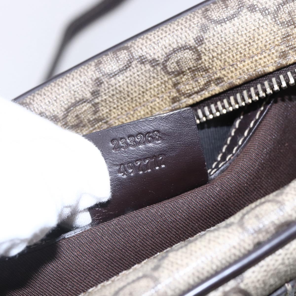 GUCCI GG Supreme Shoulder Bag PVC Beige Gold 233268 Auth 153011