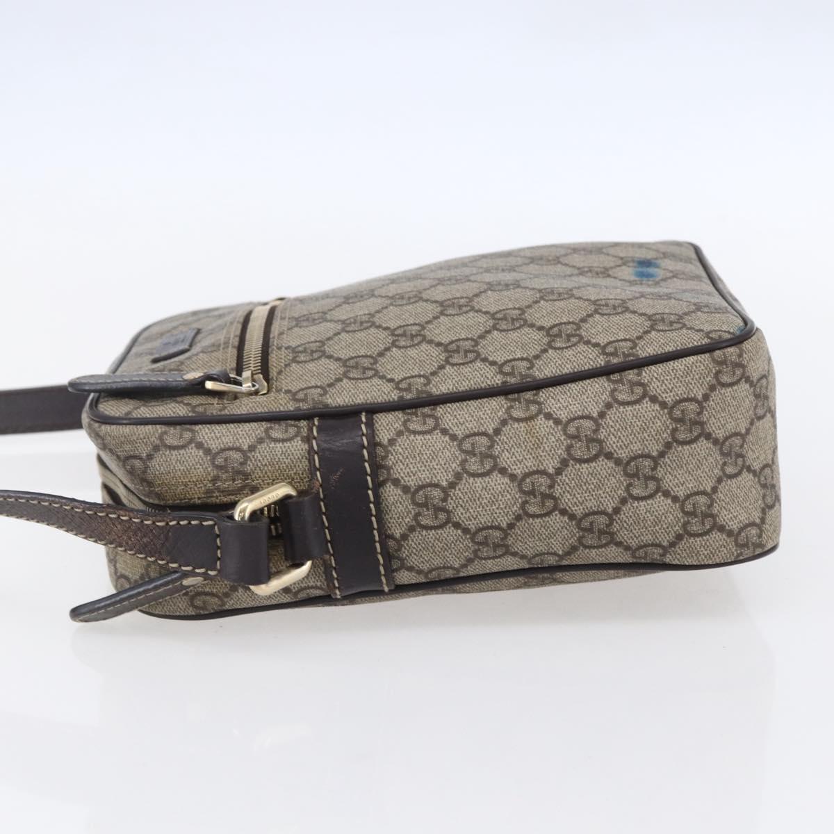 GUCCI GG Supreme Shoulder Bag PVC Beige Gold 233268 Auth 153011