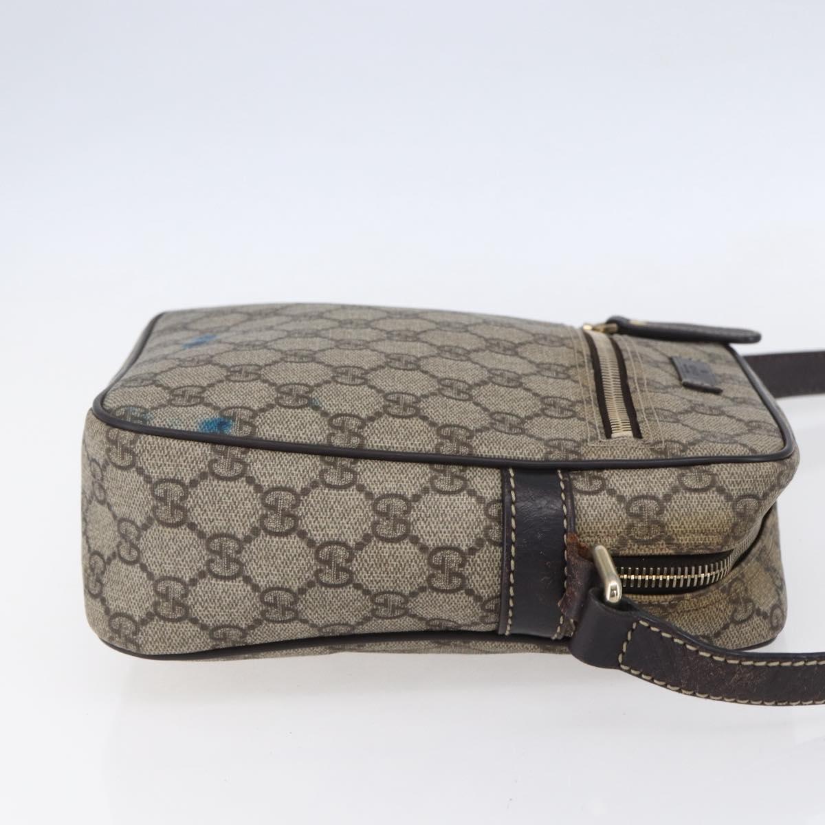 GUCCI GG Supreme Shoulder Bag PVC Beige Gold 233268 Auth 153011
