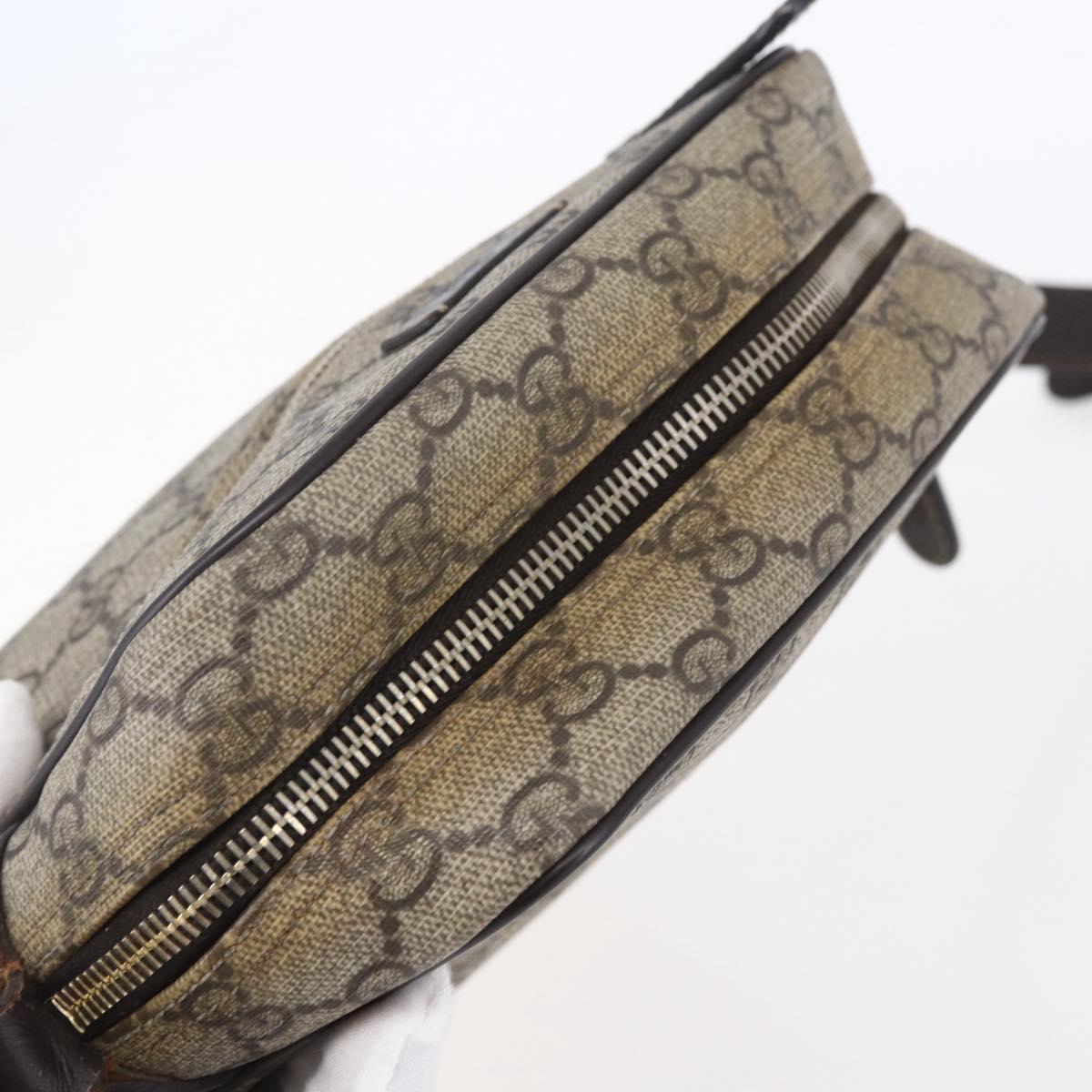 GUCCI GG Supreme Shoulder Bag PVC Beige Gold 233268 Auth 153011