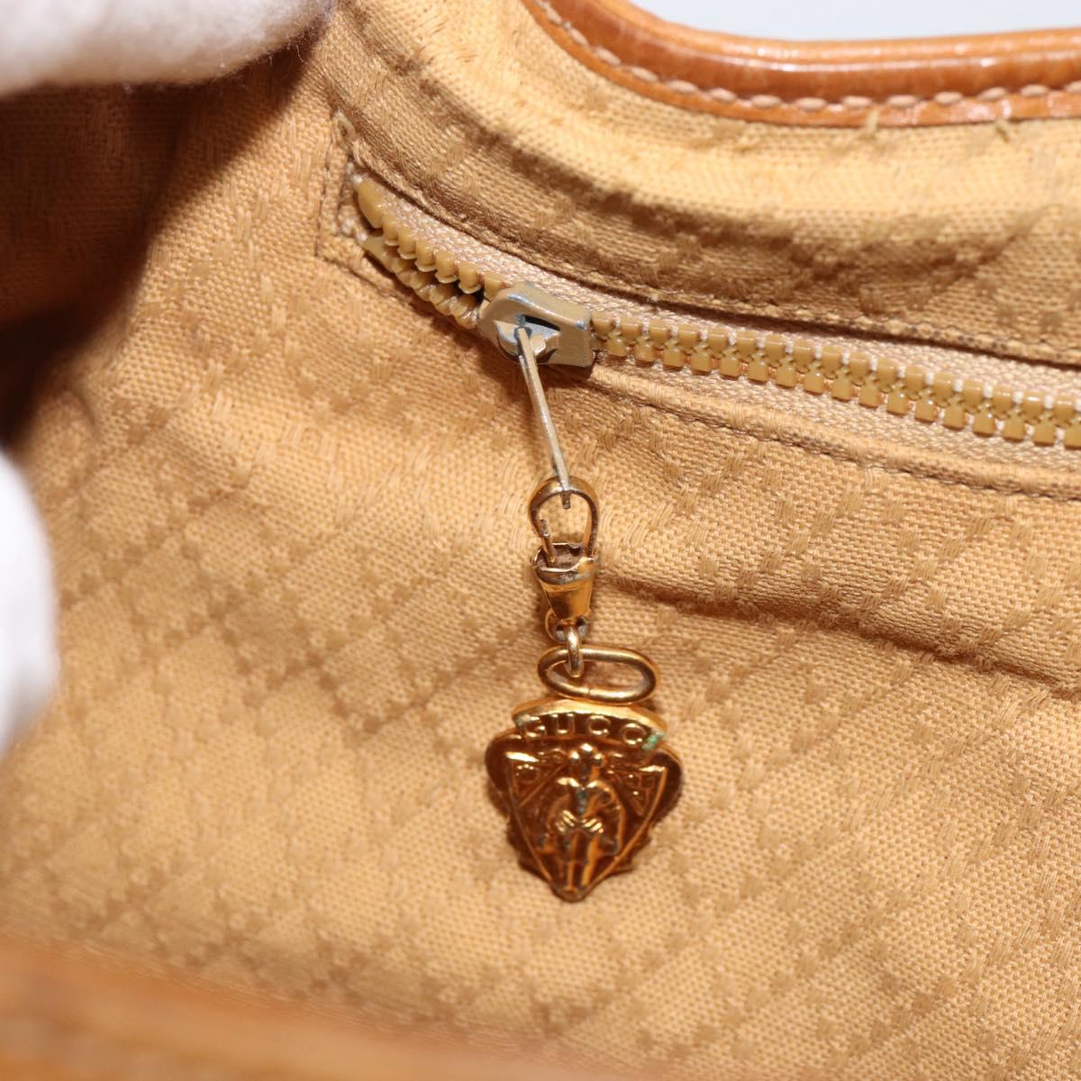 GUCCI GG Canvas Jackie Shoulder Bag Black Gold Auth 153012