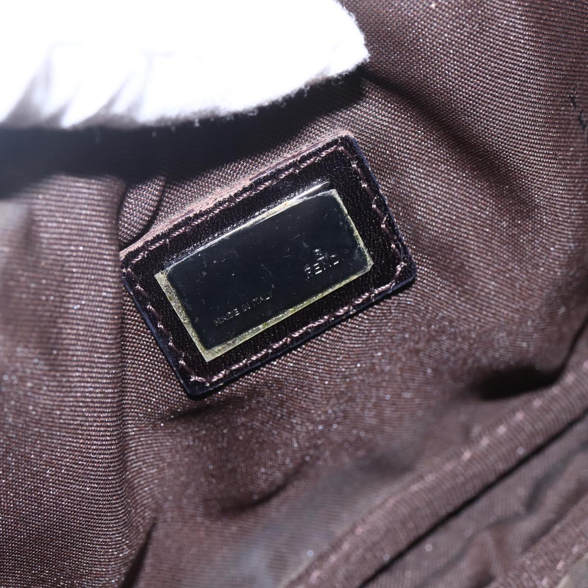 FENDI Zucca Canvas Shoulder Bag Black Brown Auth 153017