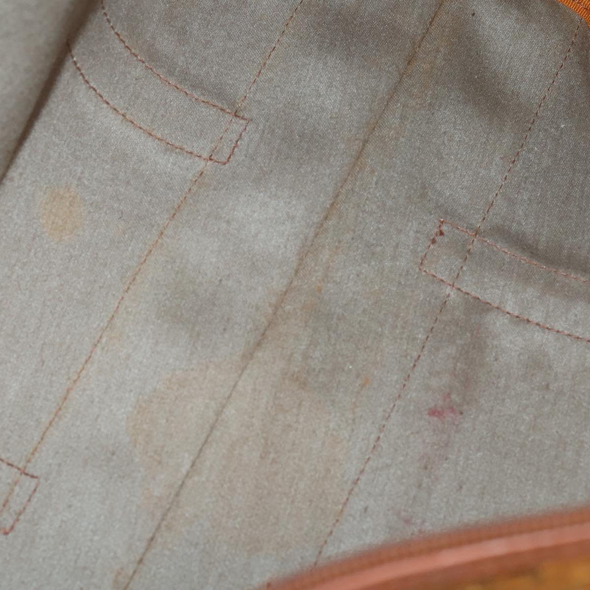 MCM Logogram Vicetos Boston Bag PVC Leather Brown Gold Auth 153018