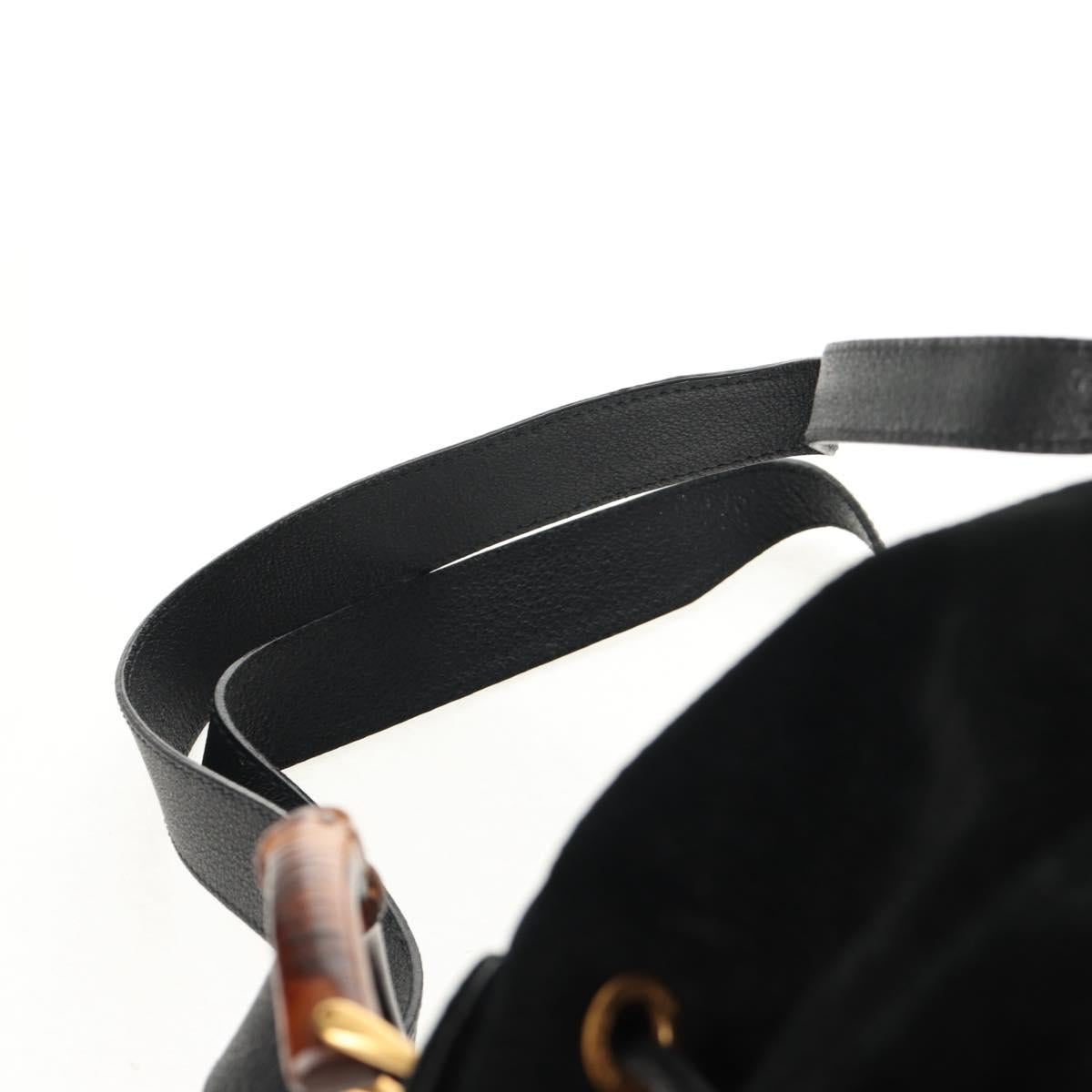 GUCCI Bamboo Backpack Suede Black Gold 003 2058 0016 Auth 153019V