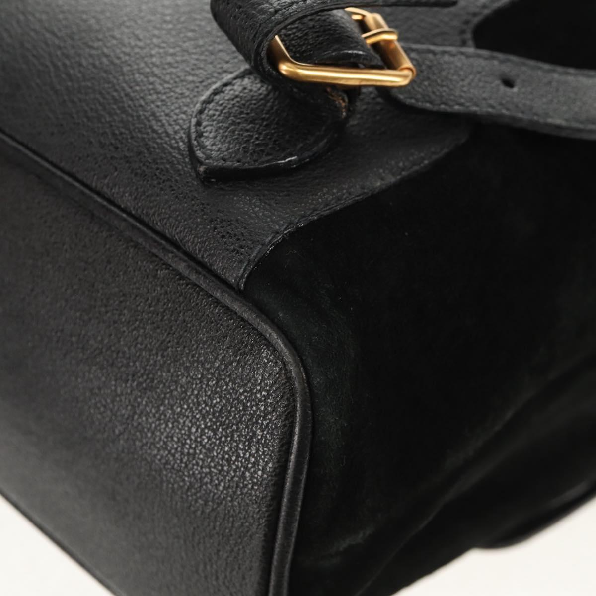 GUCCI Bamboo Backpack Suede Black Gold 003 2058 0016 Auth 153019V