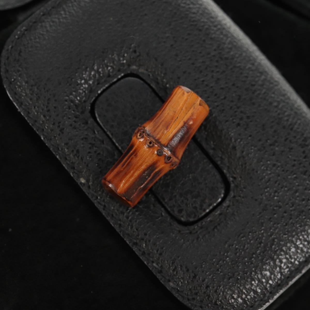 GUCCI Bamboo Backpack Suede Black Gold 003 2058 0016 Auth 153019V