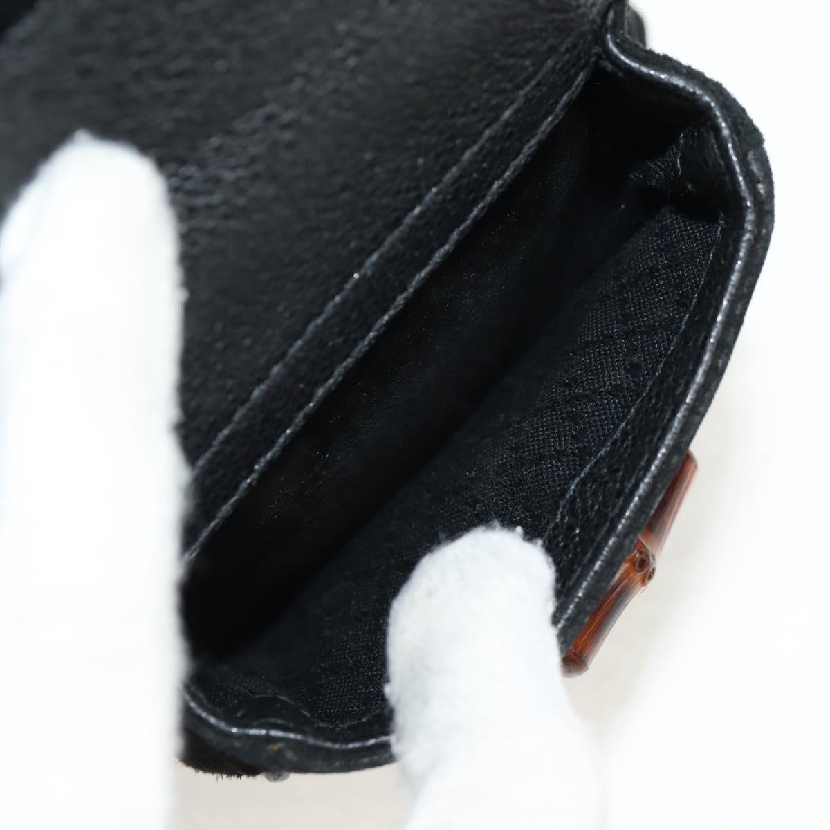 GUCCI Bamboo Backpack Suede Black Gold 003 2058 0016 Auth 153019V