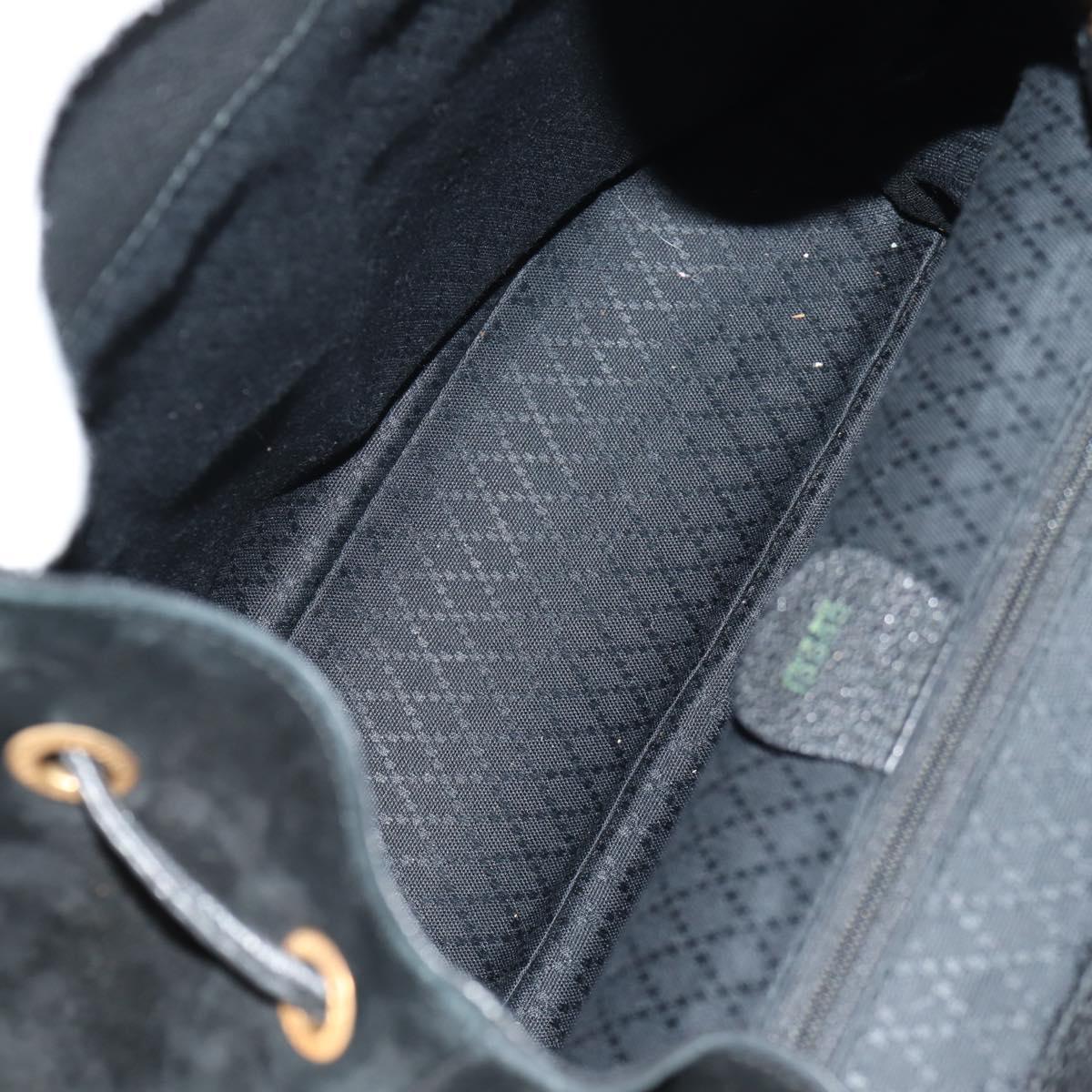 GUCCI Bamboo Backpack Suede Black Gold 003 2058 0016 Auth 153019V