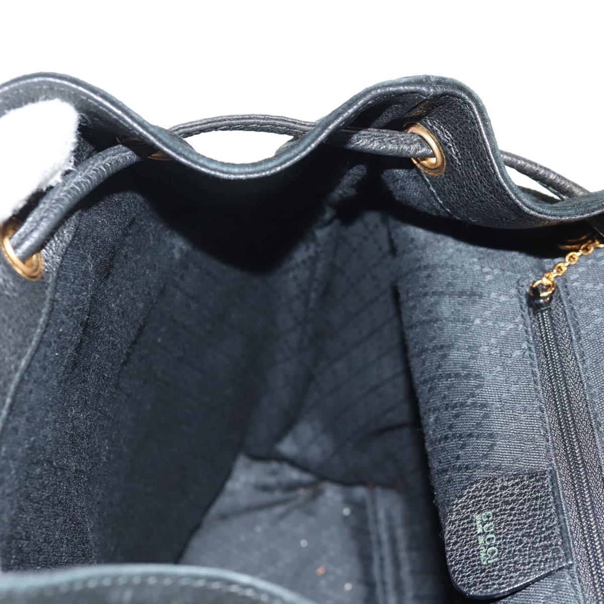 GUCCI Bamboo Backpack Suede Black Gold 003 2058 0016 Auth 153019V