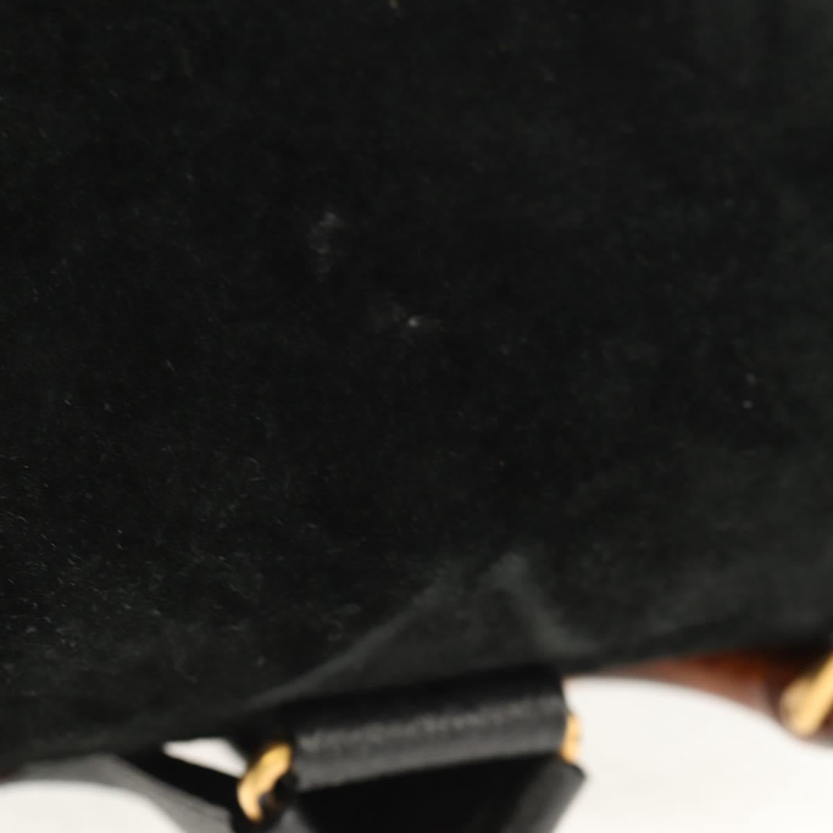 GUCCI Bamboo Backpack Suede Black Gold 003 2058 0016 Auth 153019V