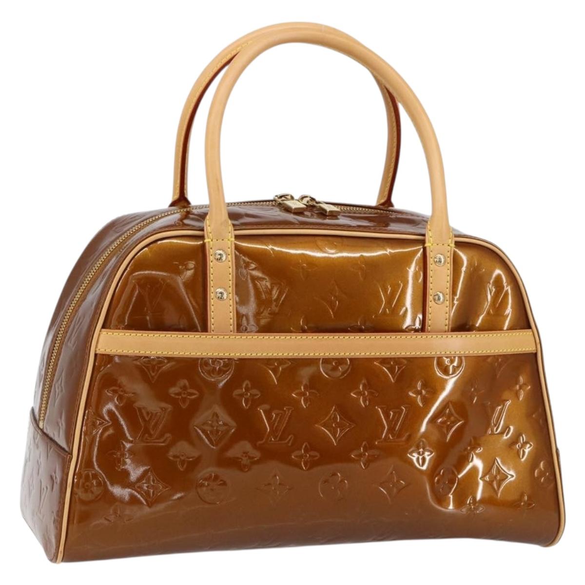 LOUIS VUITTON Monogram Vernis Tompkins Square Bag Bronze M91103 LV Auth 153020