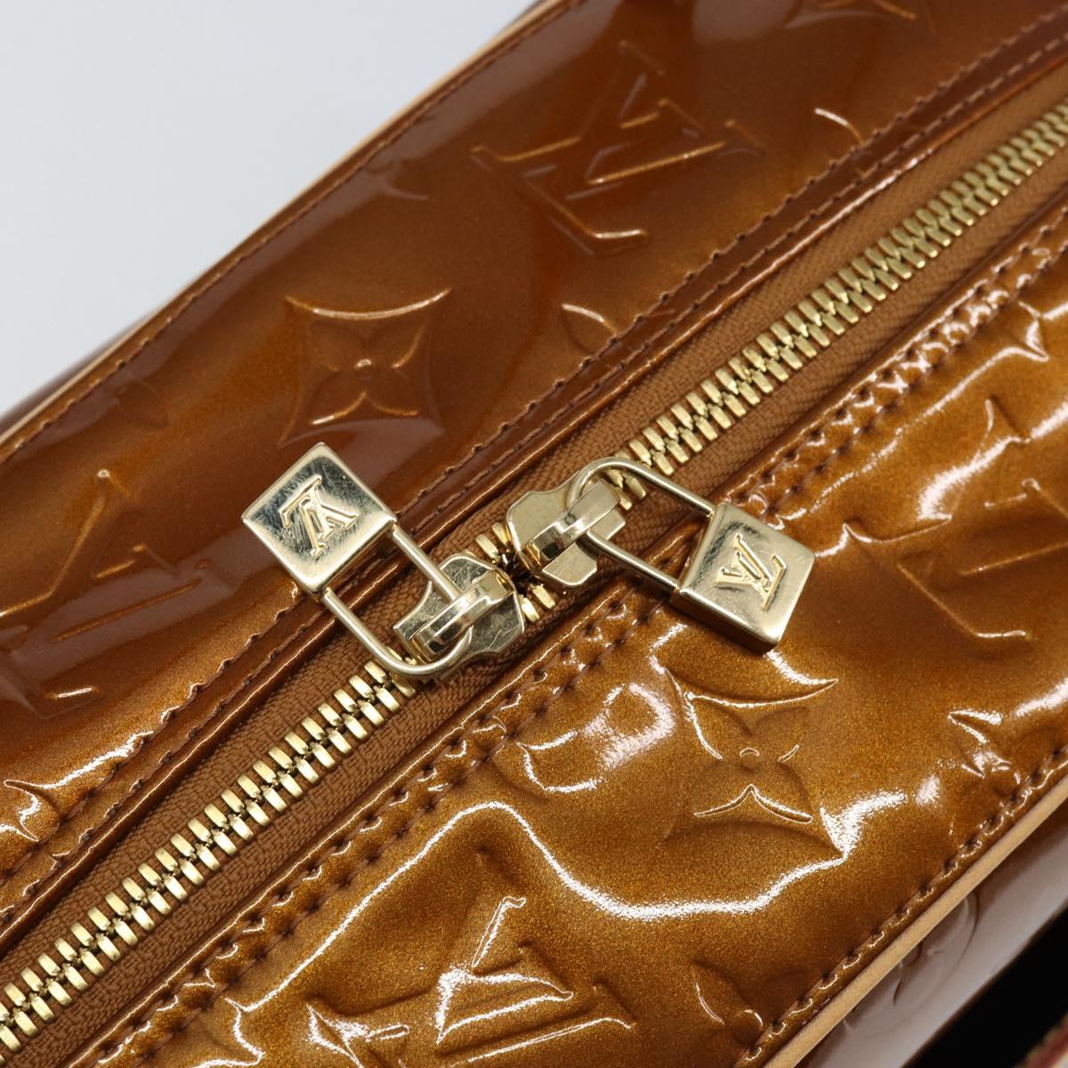 LOUIS VUITTON Monogram Vernis Tompkins Square Bag Bronze M91103 LV Auth 153020