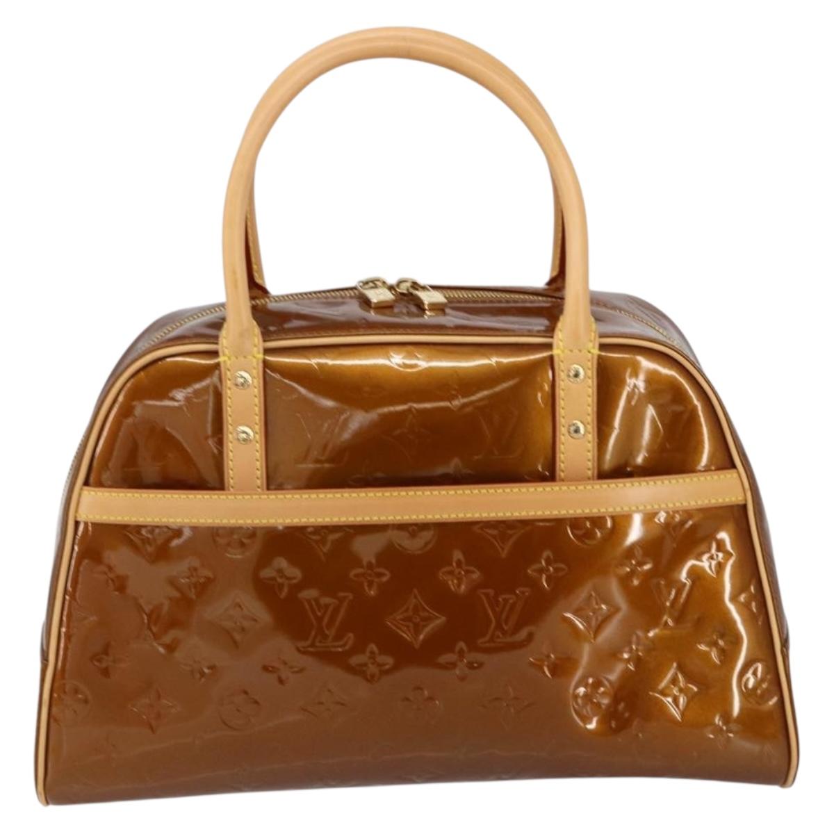 LOUIS VUITTON Monogram Vernis Tompkins Square Bag Bronze M91103 LV Auth 153020