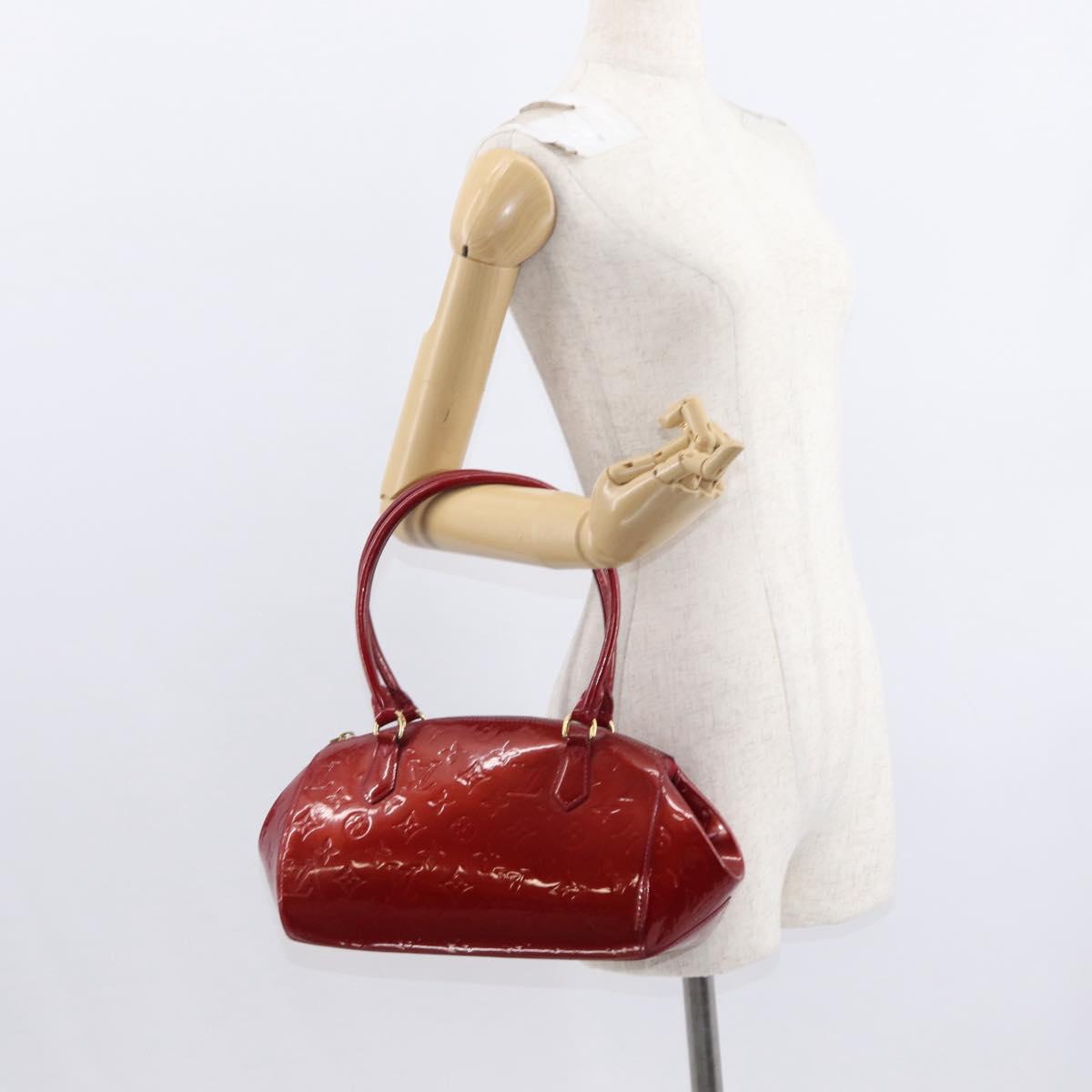 LOUIS VUITTON Monogram Vernis Sherwood PM Bag Pomme D'amour M91494 Auth 153021