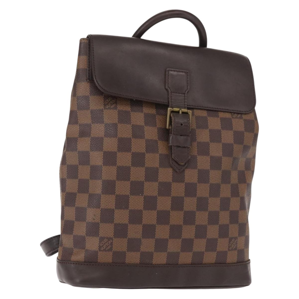 LOUIS VUITTON Damier Ebene Soho Backpack N51132 LV Auth 153022