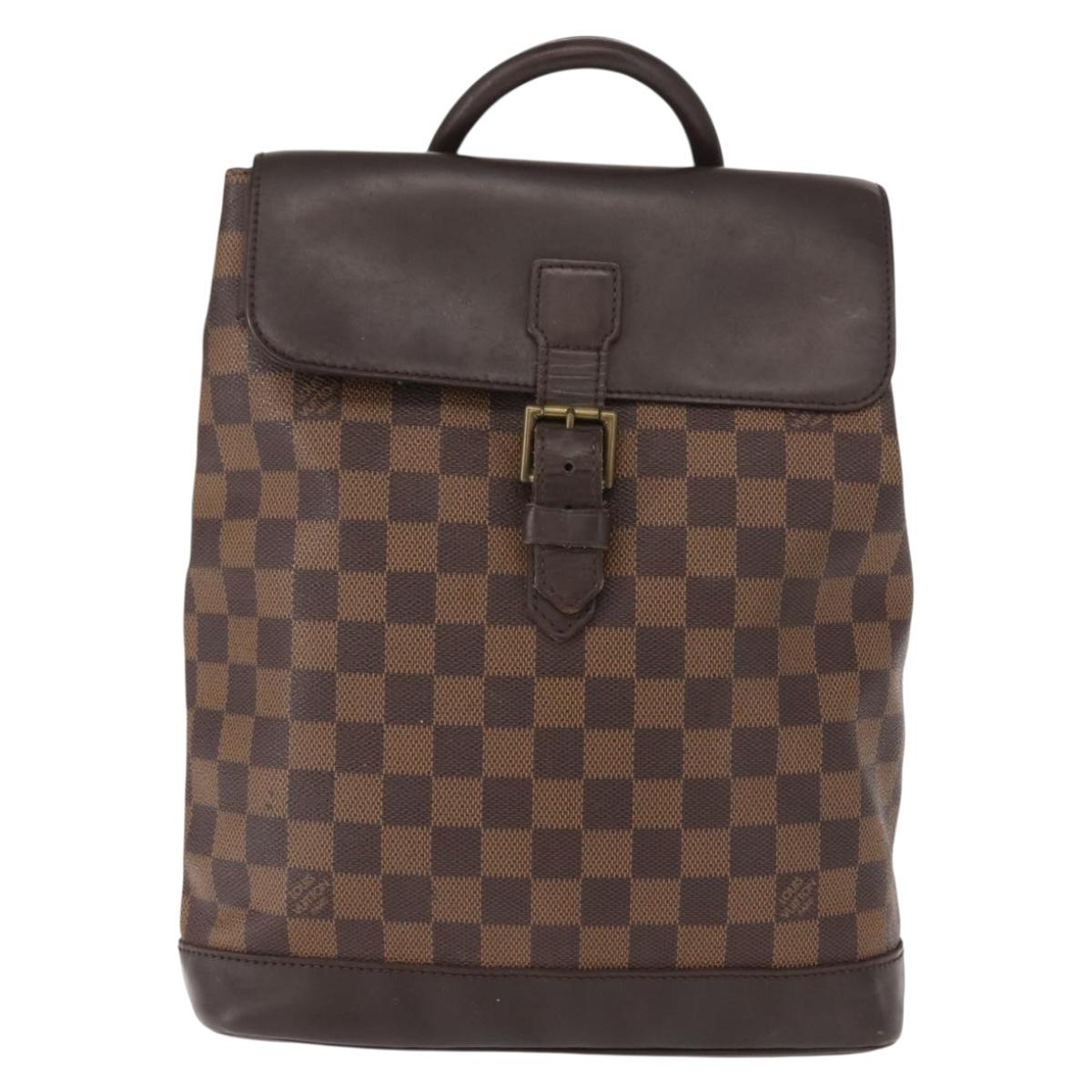 LOUIS VUITTON Damier Ebene Soho Backpack N51132 LV Auth 153022