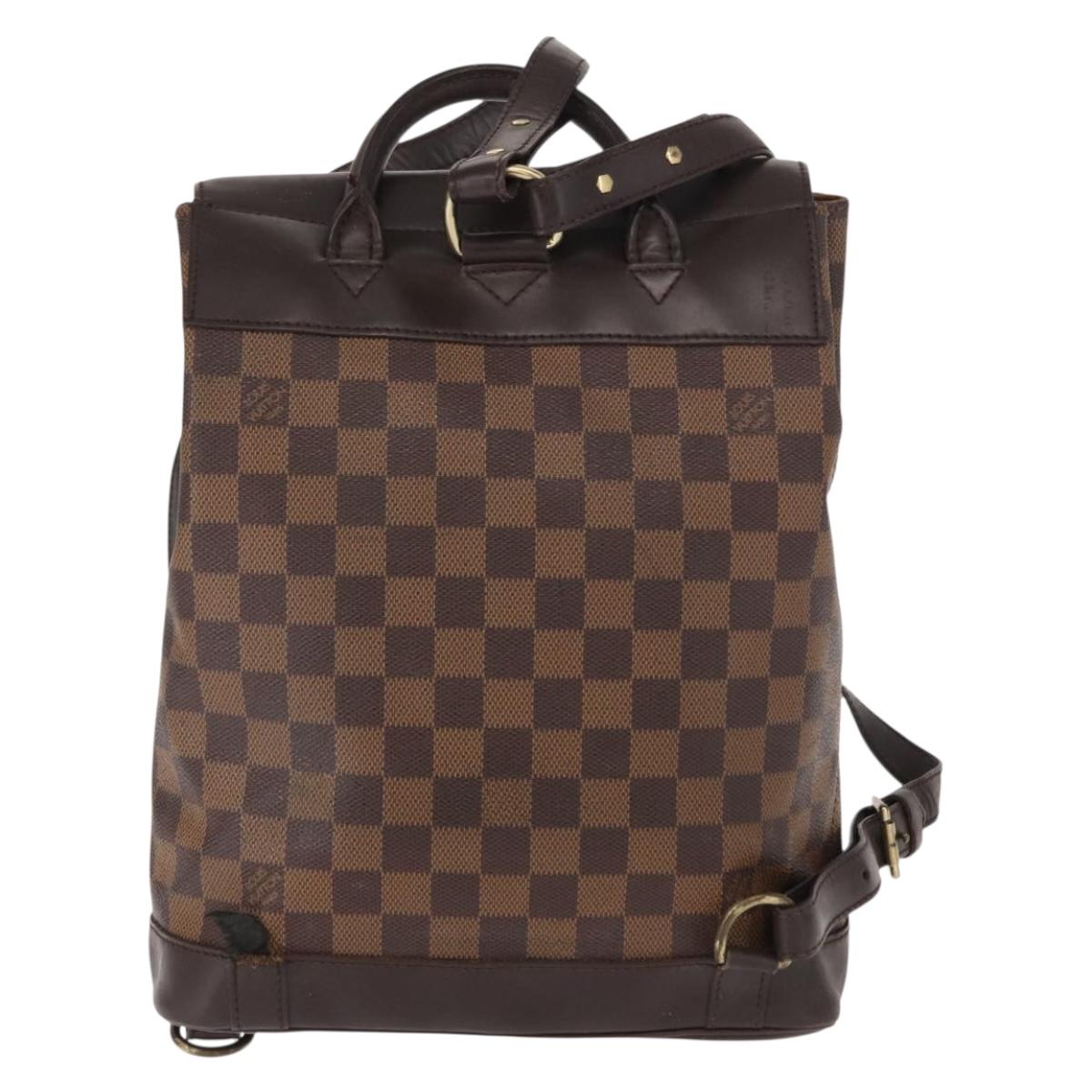 LOUIS VUITTON Damier Ebene Soho Backpack N51132 LV Auth 153022