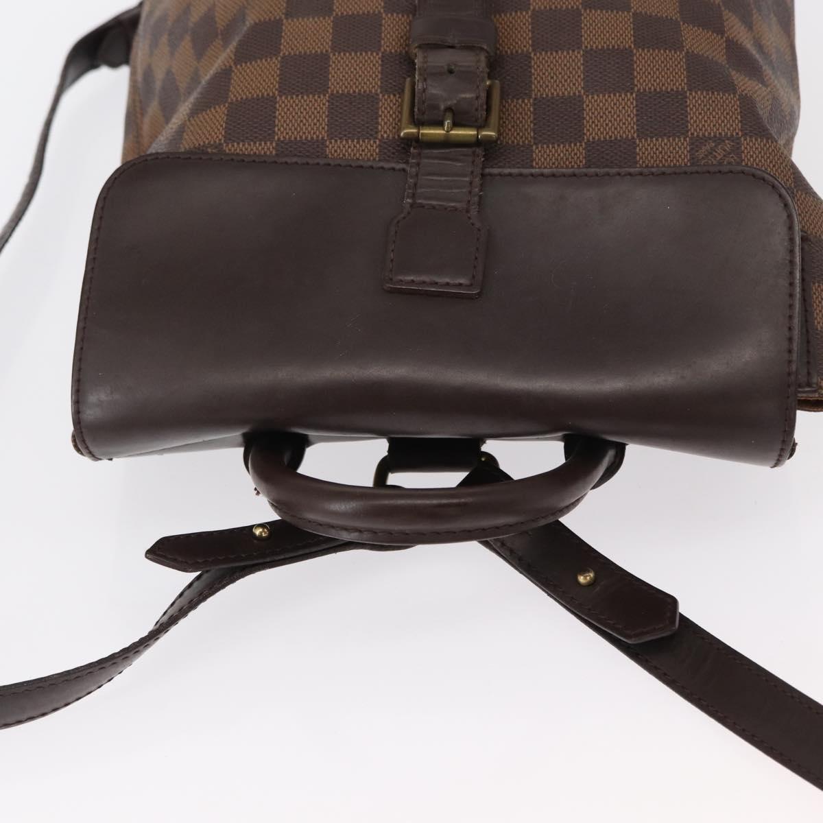 LOUIS VUITTON Damier Ebene Soho Backpack N51132 LV Auth 153022