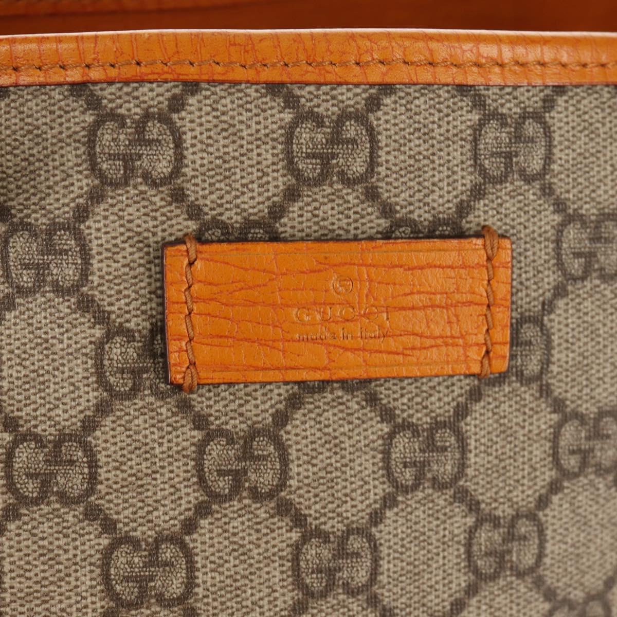 GUCCI GG Supreme Tote Bag PVC Beige Silver 114288 Auth 153030V