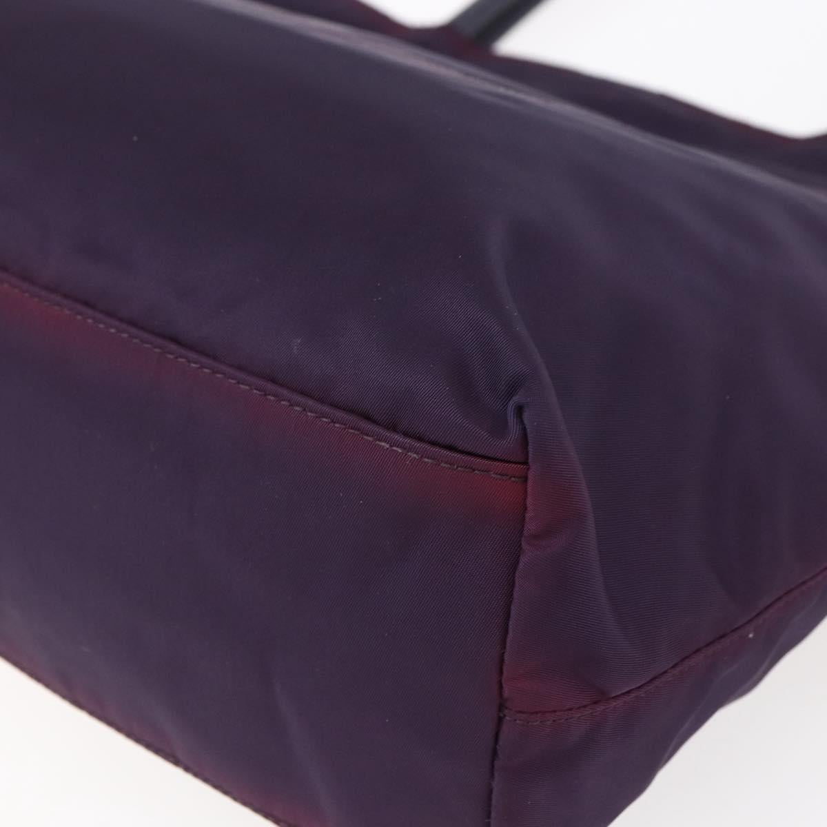 PRADA Tote Bag Nylon Purple Gold Auth 153031
