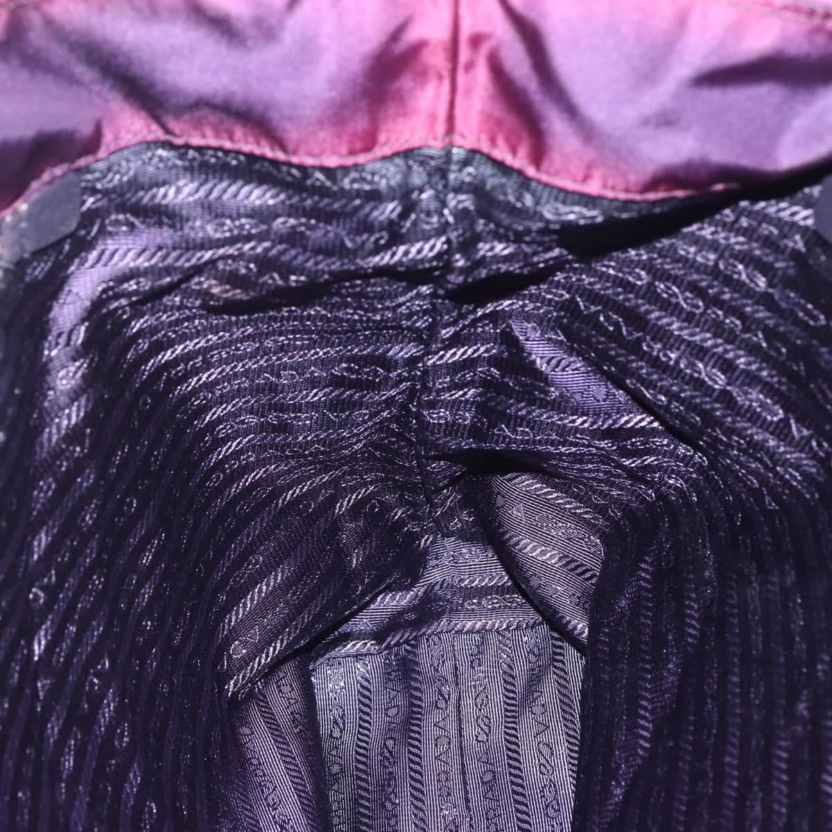 PRADA Tote Bag Nylon Purple Gold Auth 153031