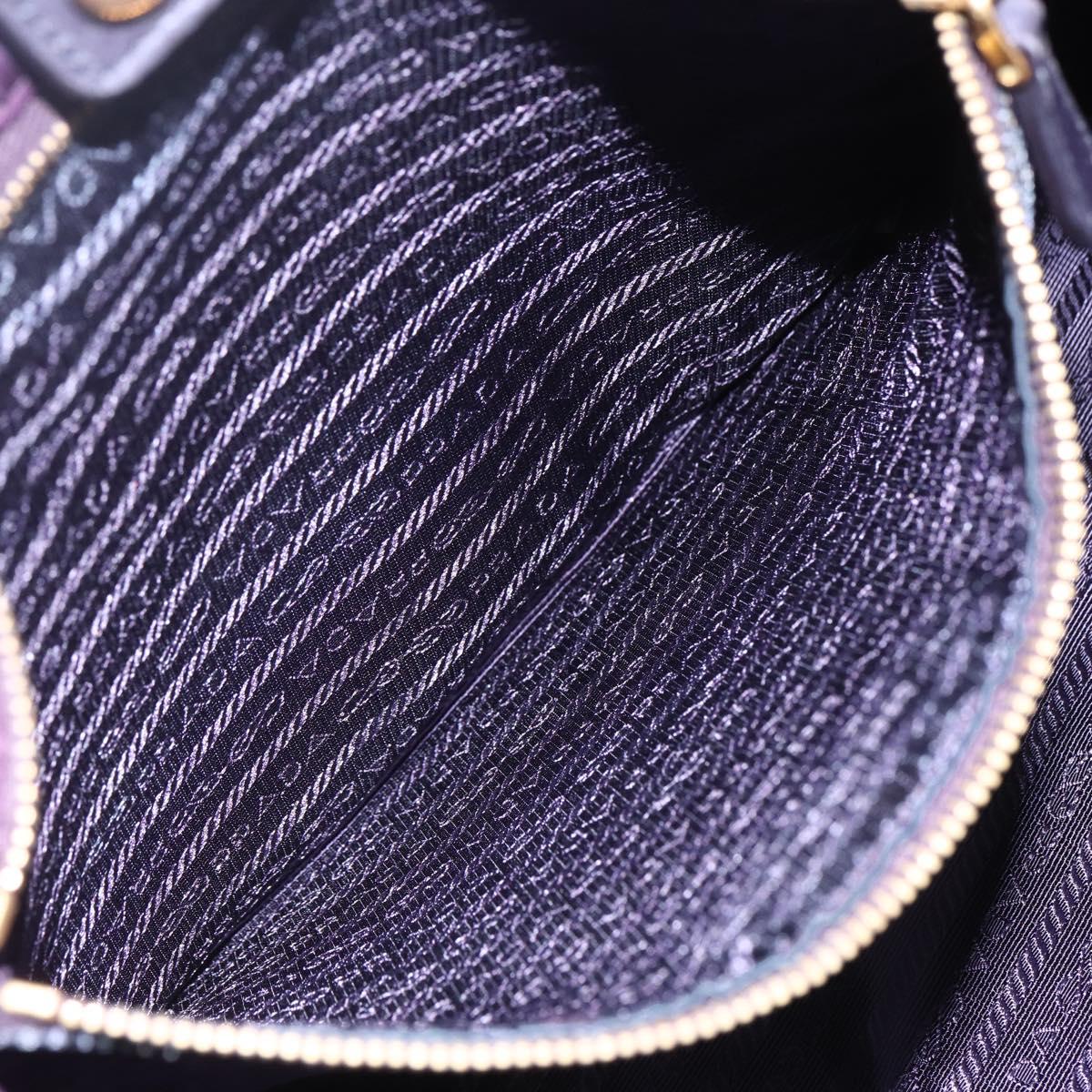 PRADA Tote Bag Nylon Purple Gold Auth 153031