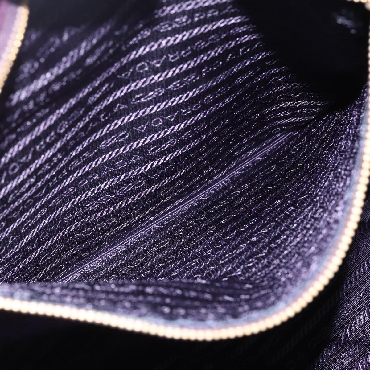 PRADA Tote Bag Nylon Purple Gold Auth 153031