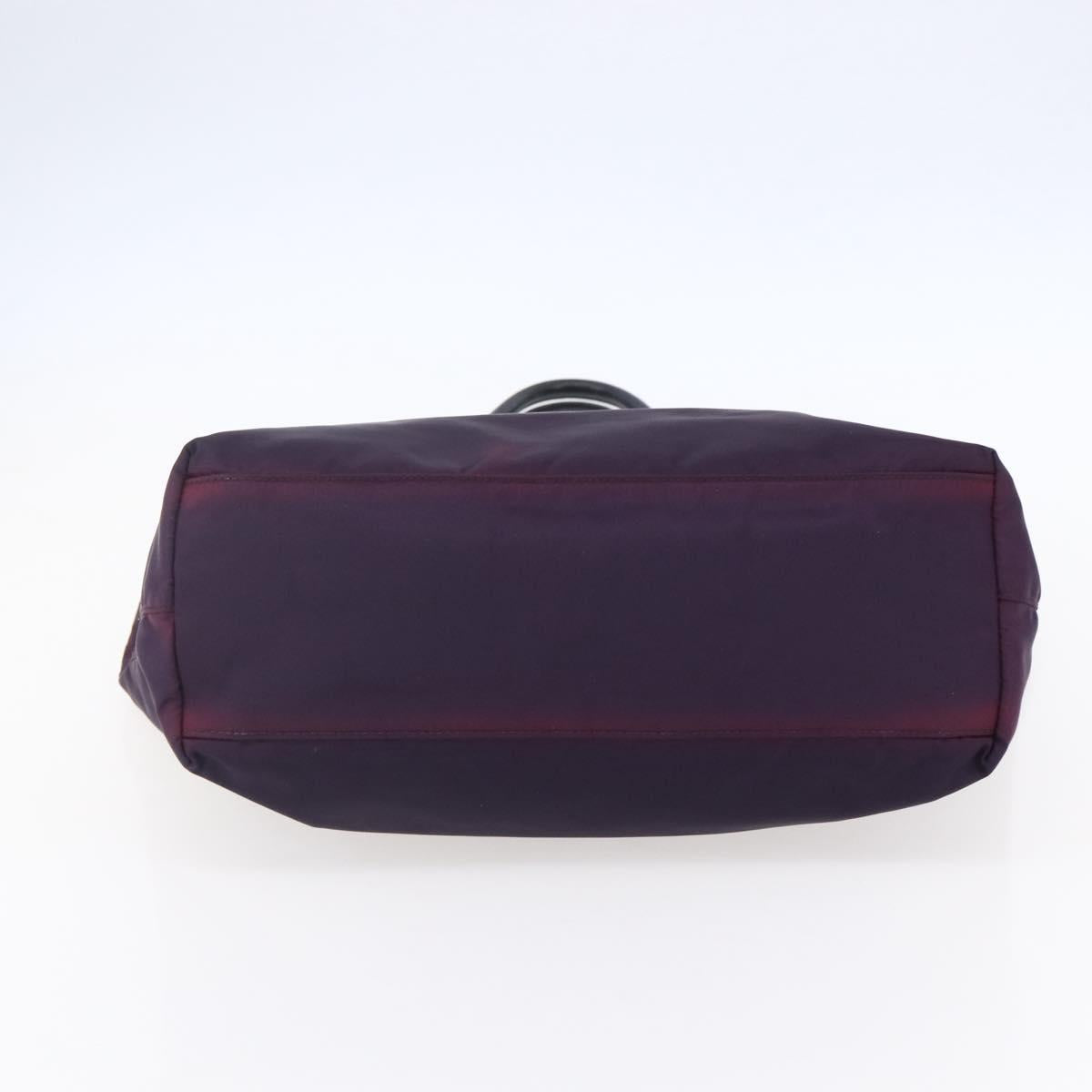 PRADA Tote Bag Nylon Purple Gold Auth 153031