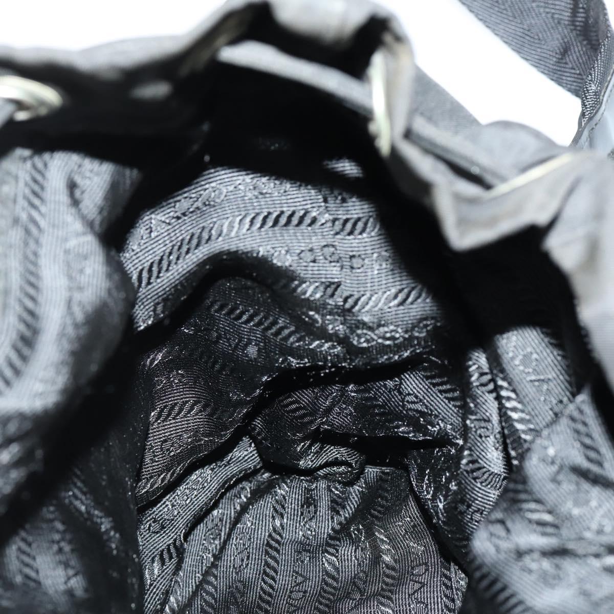 PRADA Backpack Nylon Black Silver Auth 153034