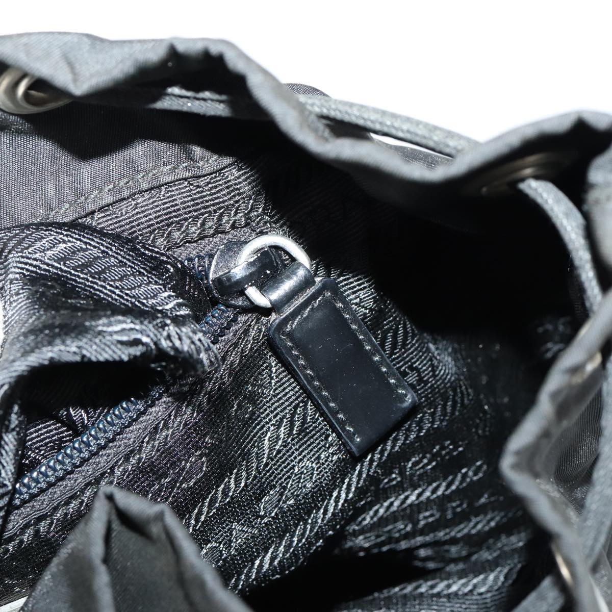 PRADA Backpack Nylon Black Silver Auth 153034