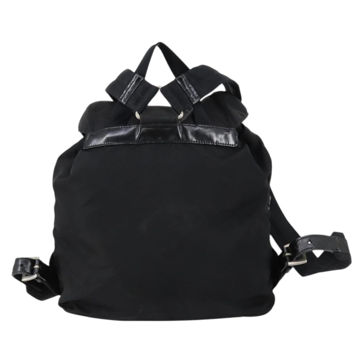 PRADA Backpack Nylon Black Silver Auth 153034