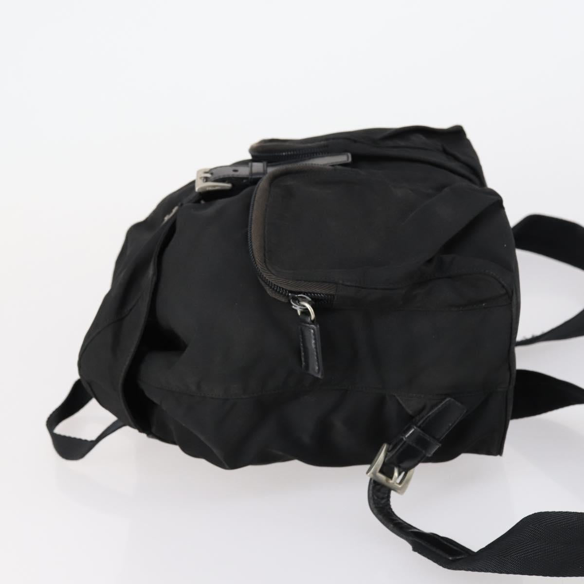 PRADA Backpack Nylon Black Silver Auth 153034