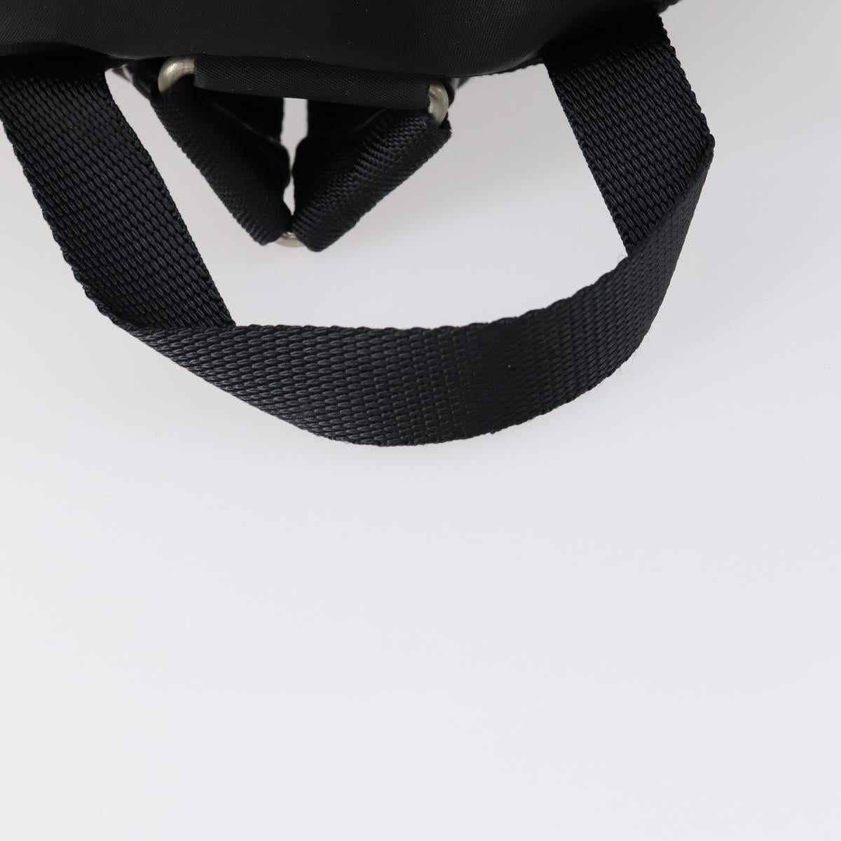 PRADA Backpack Nylon Black Silver Auth 153034