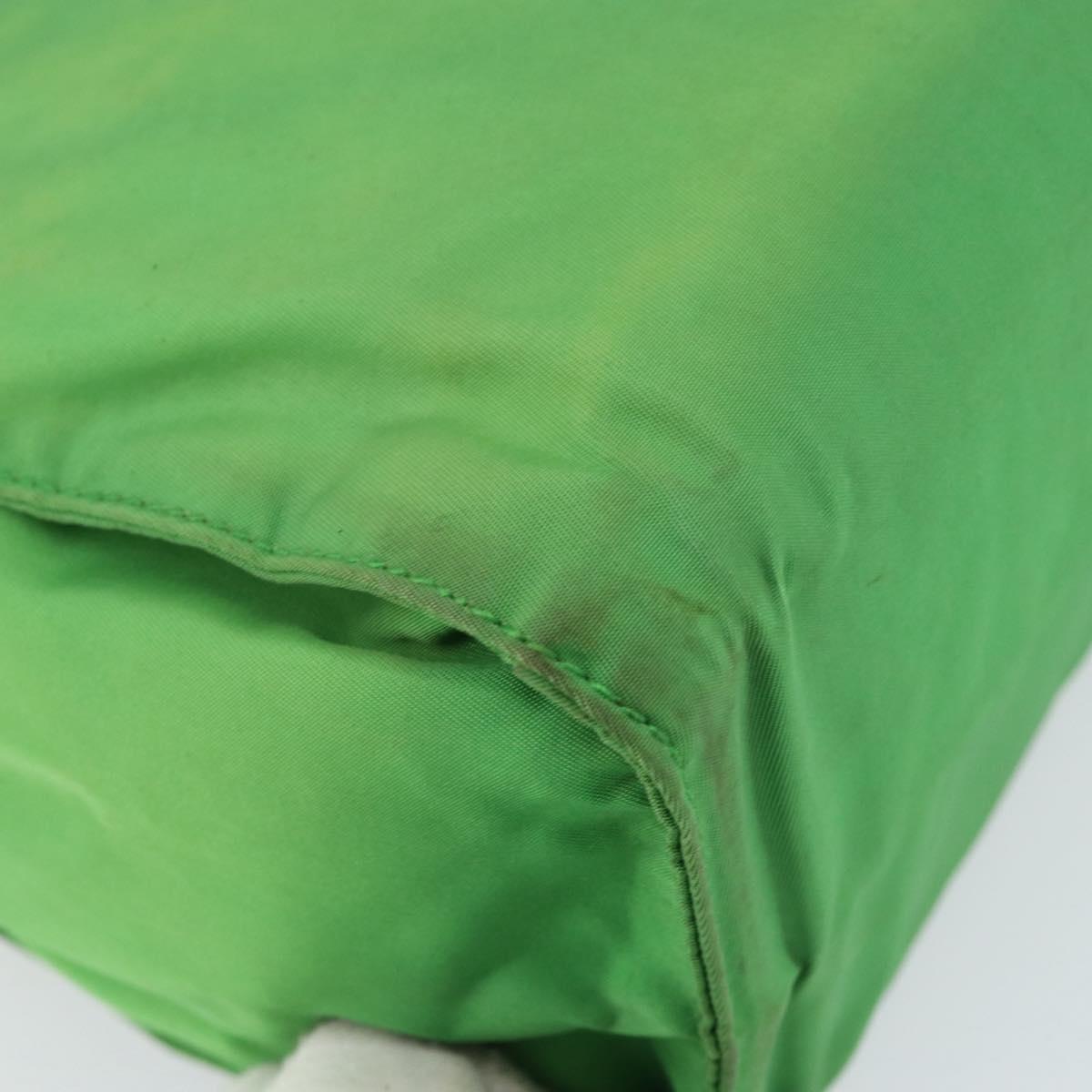 PRADA Tote Bag Nylon Green Gold Auth 153035