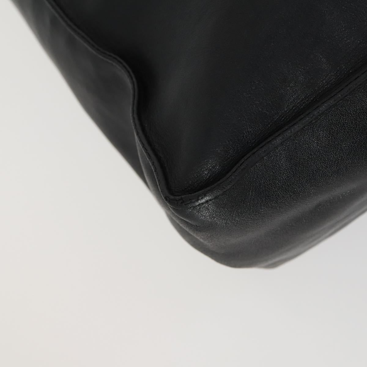 CHANEL COCO Mark Chain Shoulder Bag Lamb Skin Black Gold CC Auth 153038