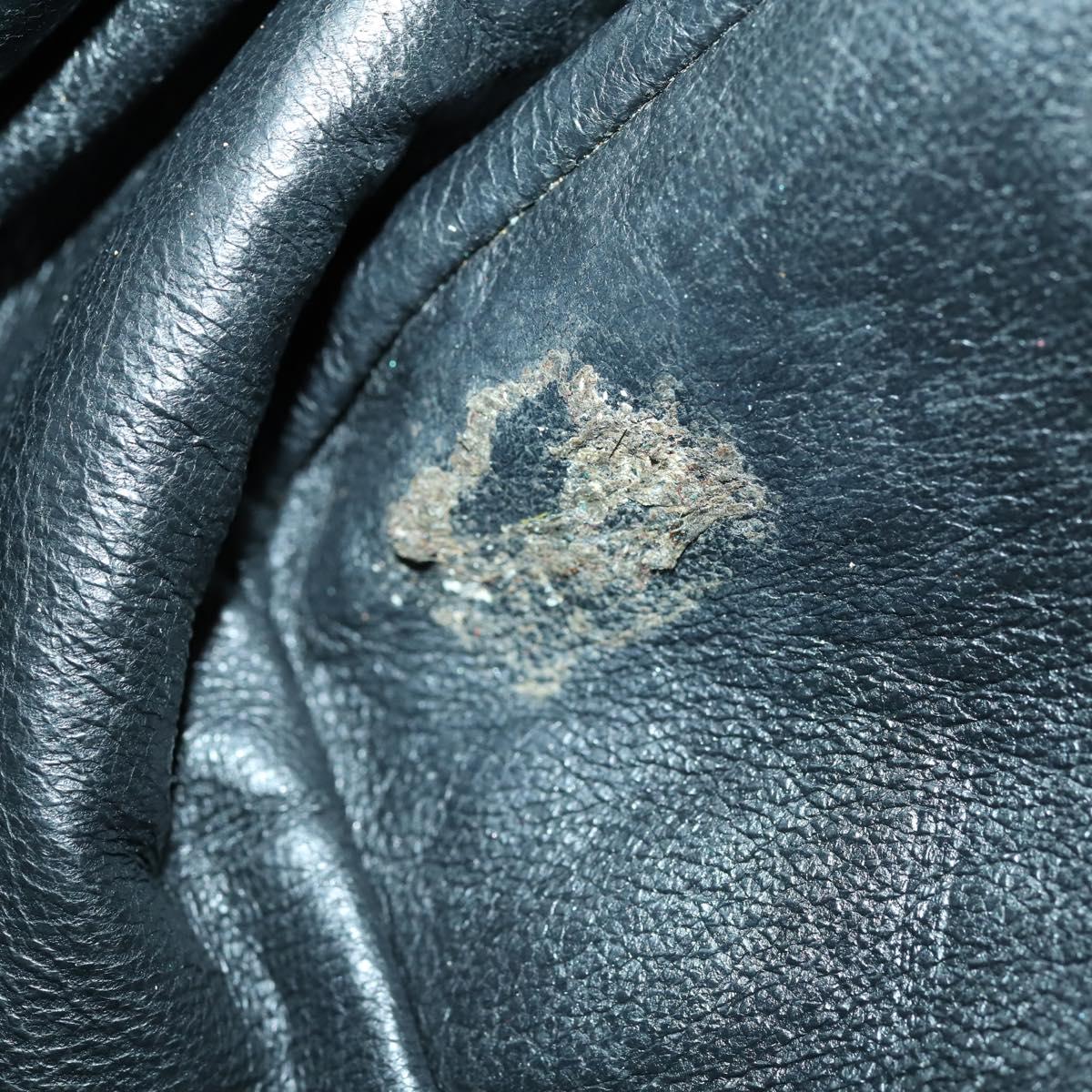 CHANEL COCO Mark Chain Shoulder Bag Lamb Skin Black Gold CC Auth 153038