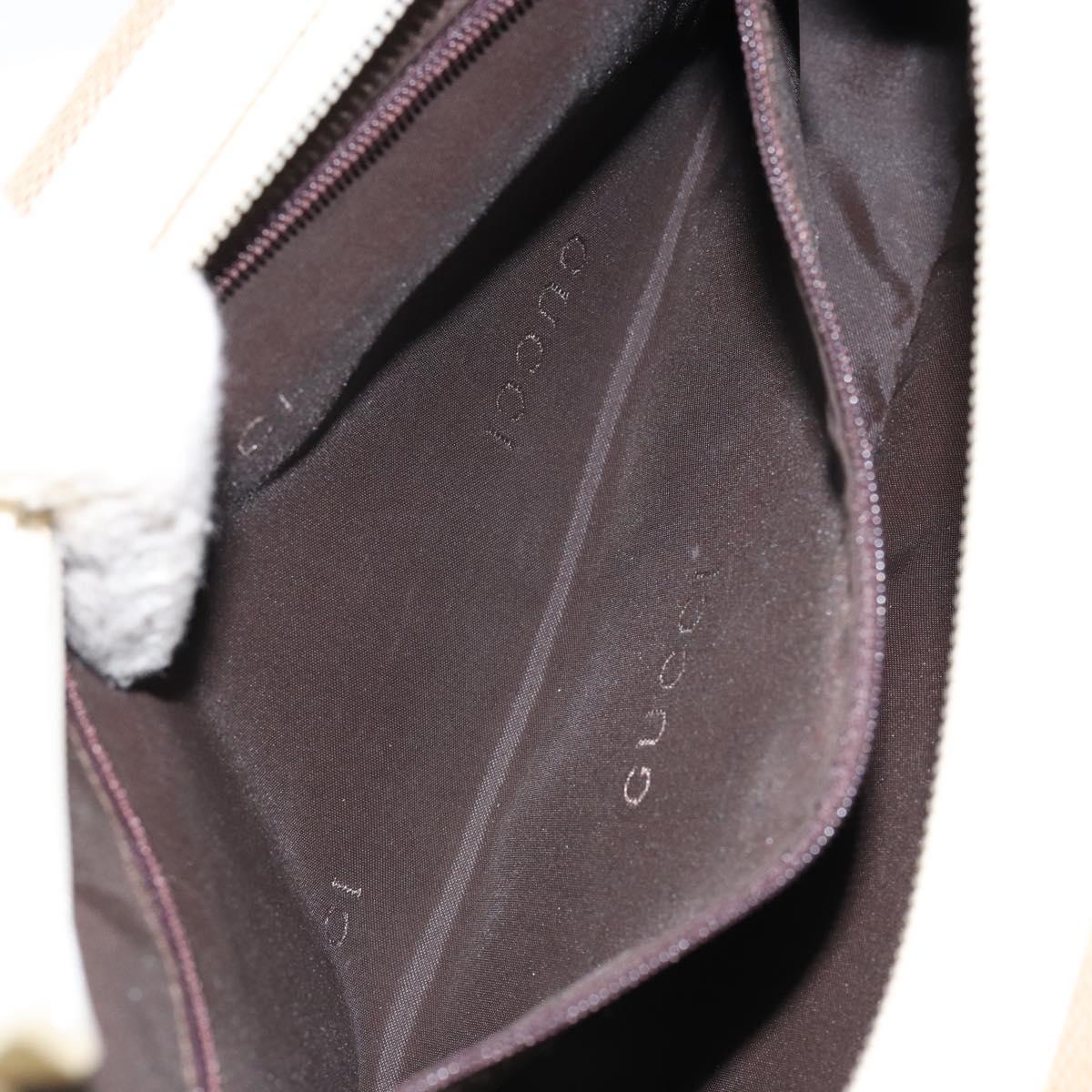 GUCCI Chain Shoulder Bag Canvas Beige Silver 001 3873 3754 Auth 153043