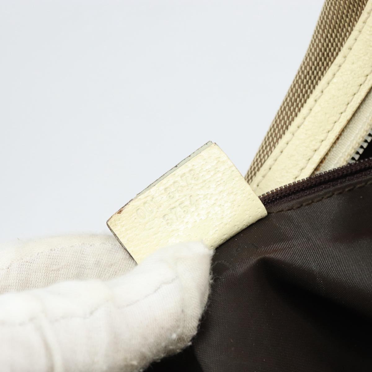 GUCCI Chain Shoulder Bag Canvas Beige Silver 001 3873 3754 Auth 153043