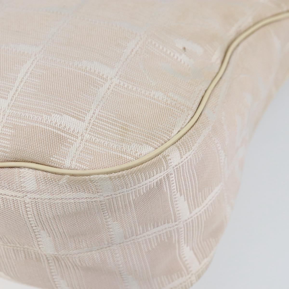 CHANEL New Travel Line Hand Bag Nylon Pink Gold CC Auth 153046