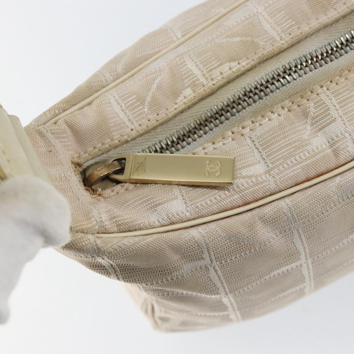 CHANEL New Travel Line Hand Bag Nylon Pink Gold CC Auth 153046