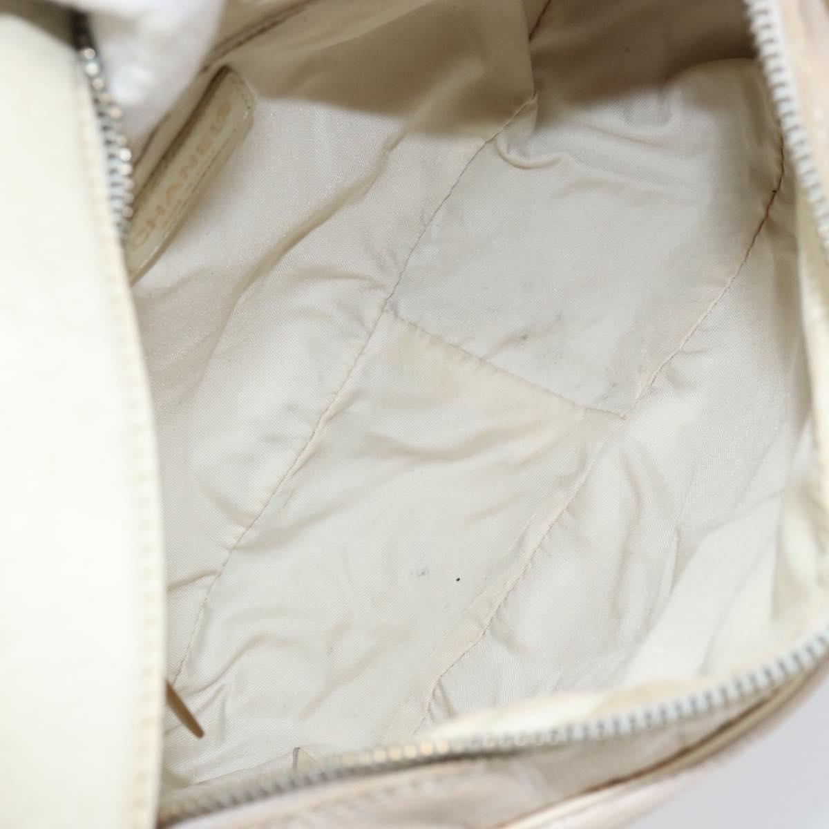 CHANEL New Travel Line Hand Bag Nylon Pink Gold CC Auth 153046