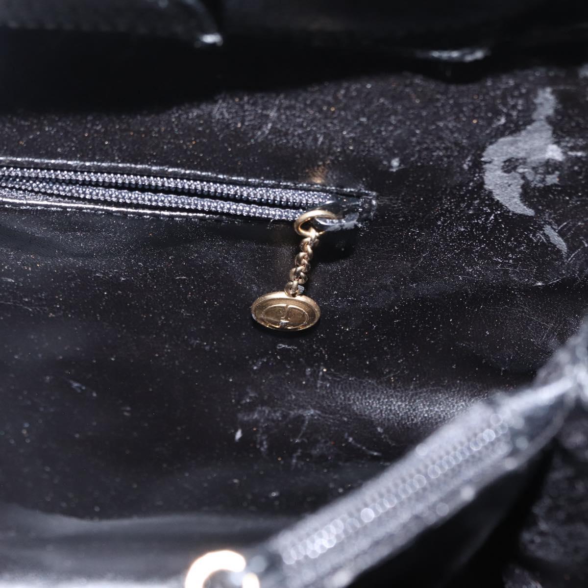 GUCCI Bamboo Tote Bag Leather Black Gold Auth 153050