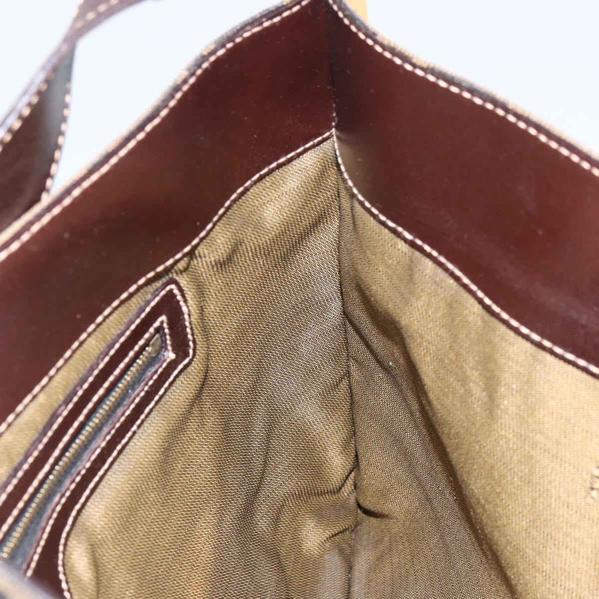 FENDI Zucca Canvas Shoulder Bag Black Brown gold Auth 153056