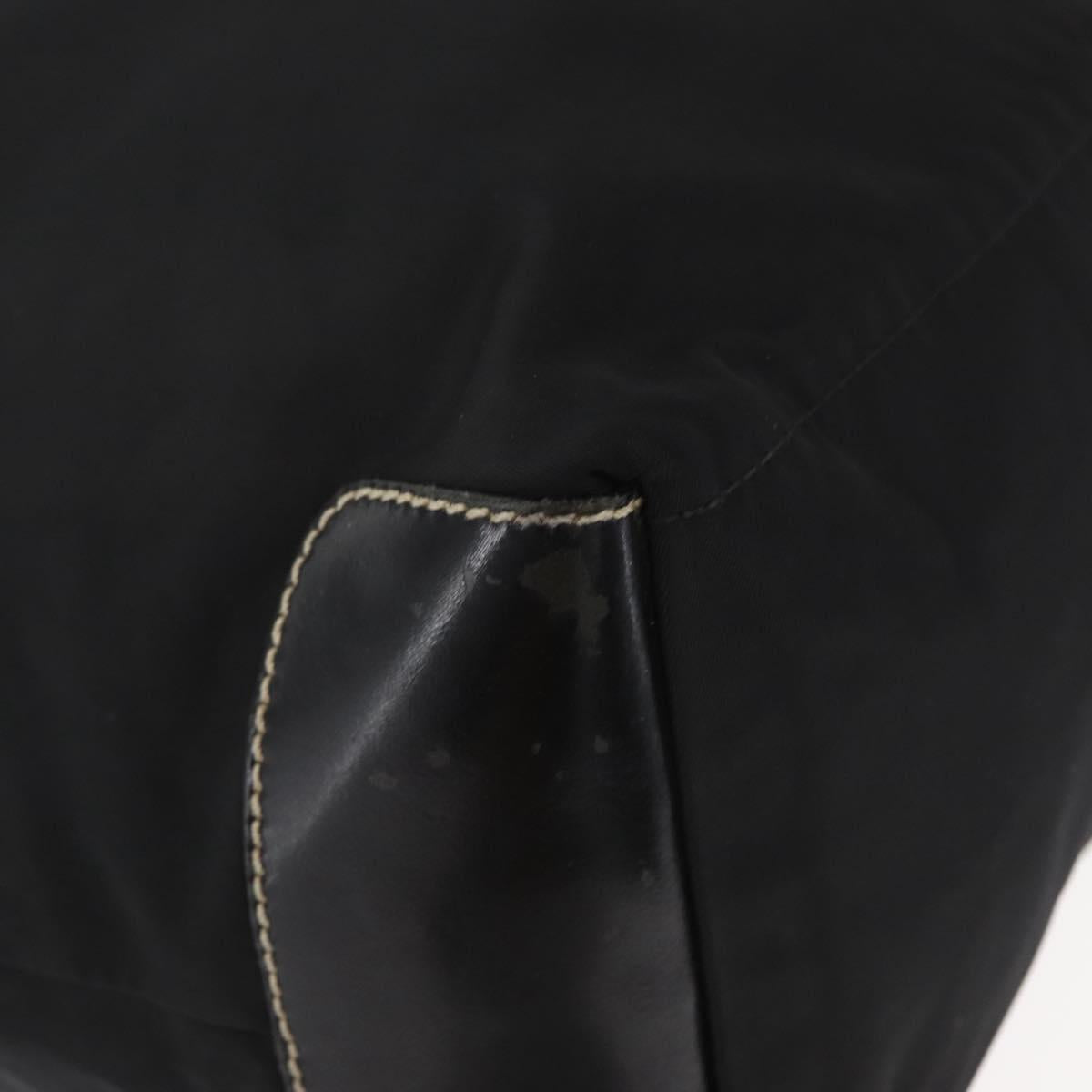 PRADA Shoulder Bag Nylon Black Silver Auth 153058