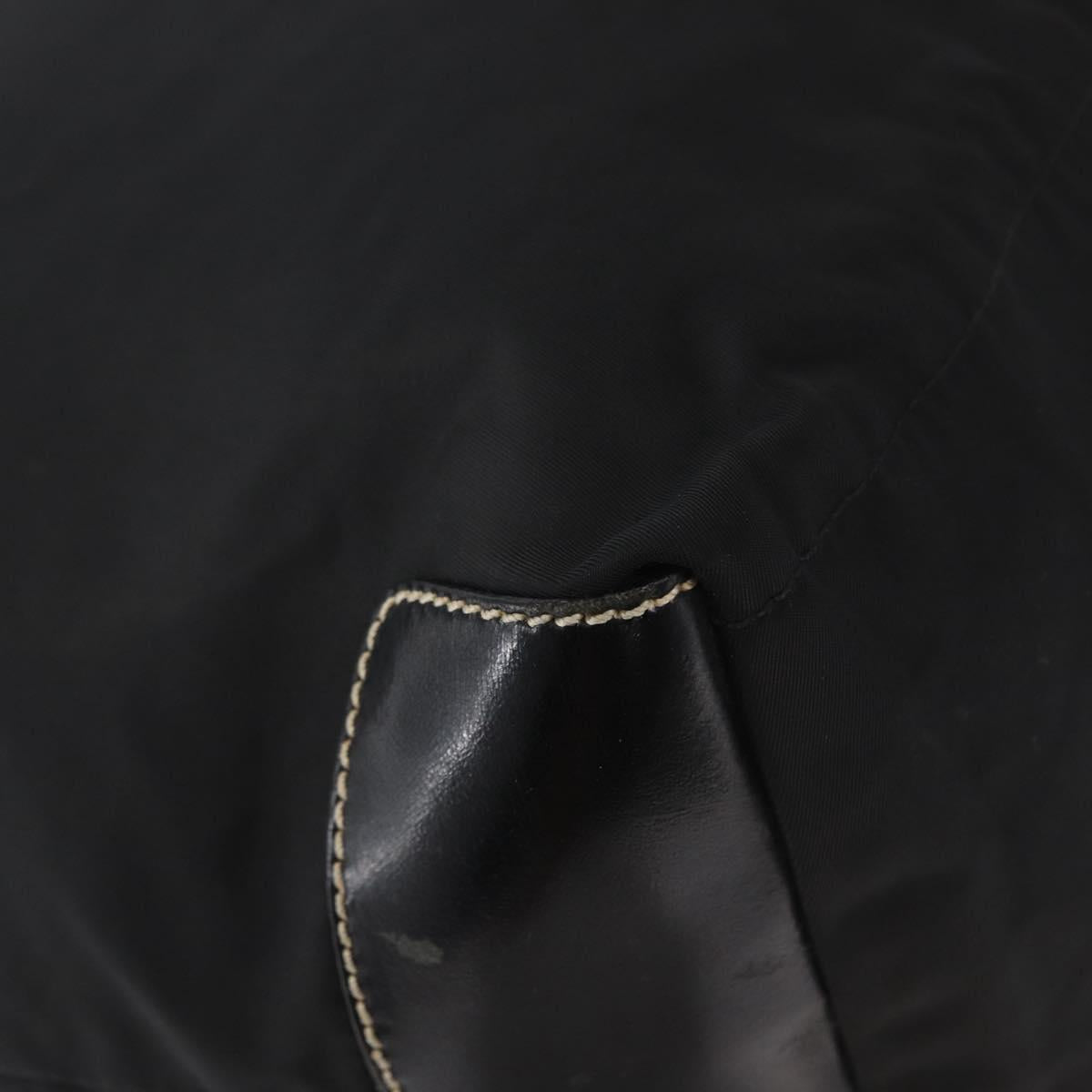PRADA Shoulder Bag Nylon Black Silver Auth 153058