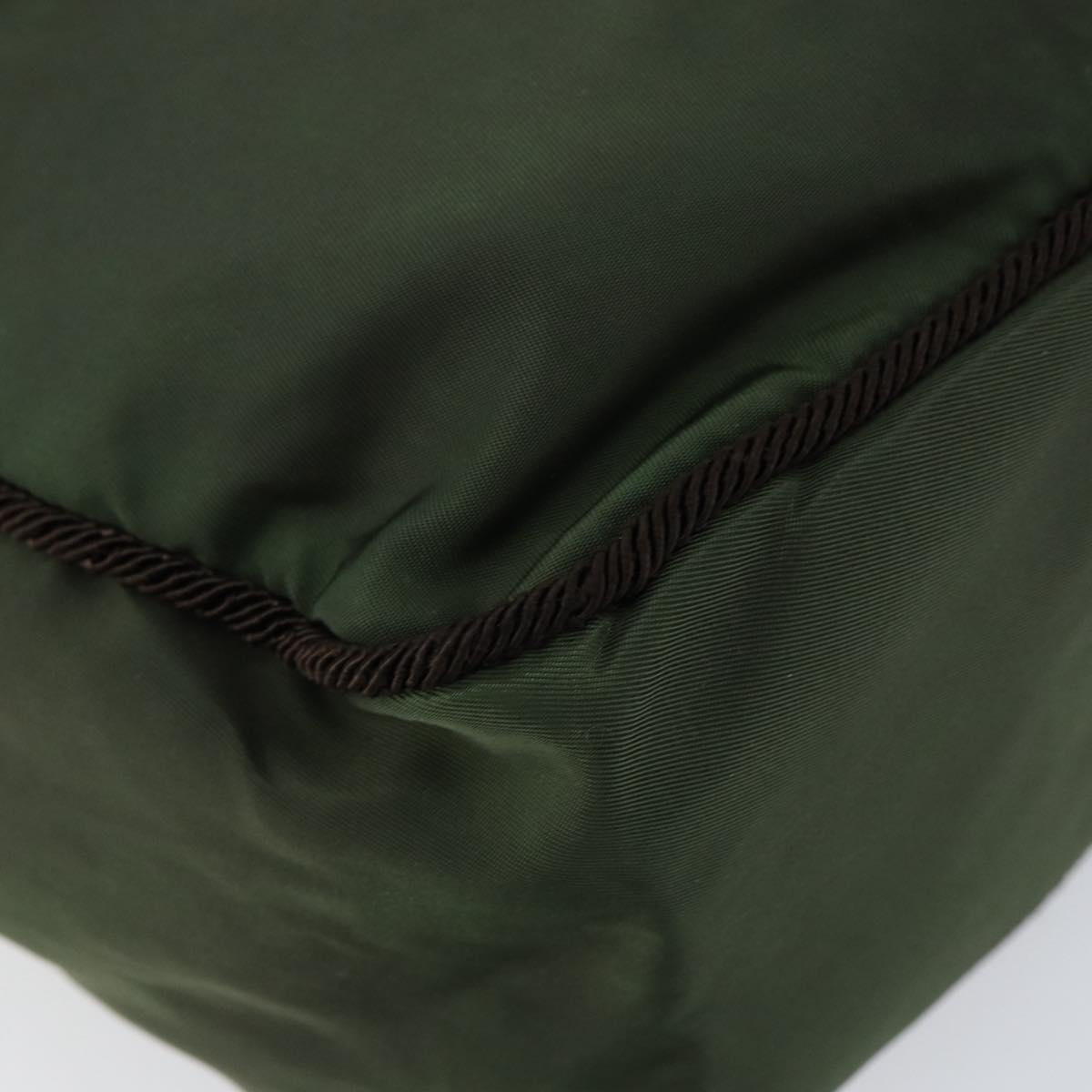 PRADA Hand Bag Nylon Green Auth 153060