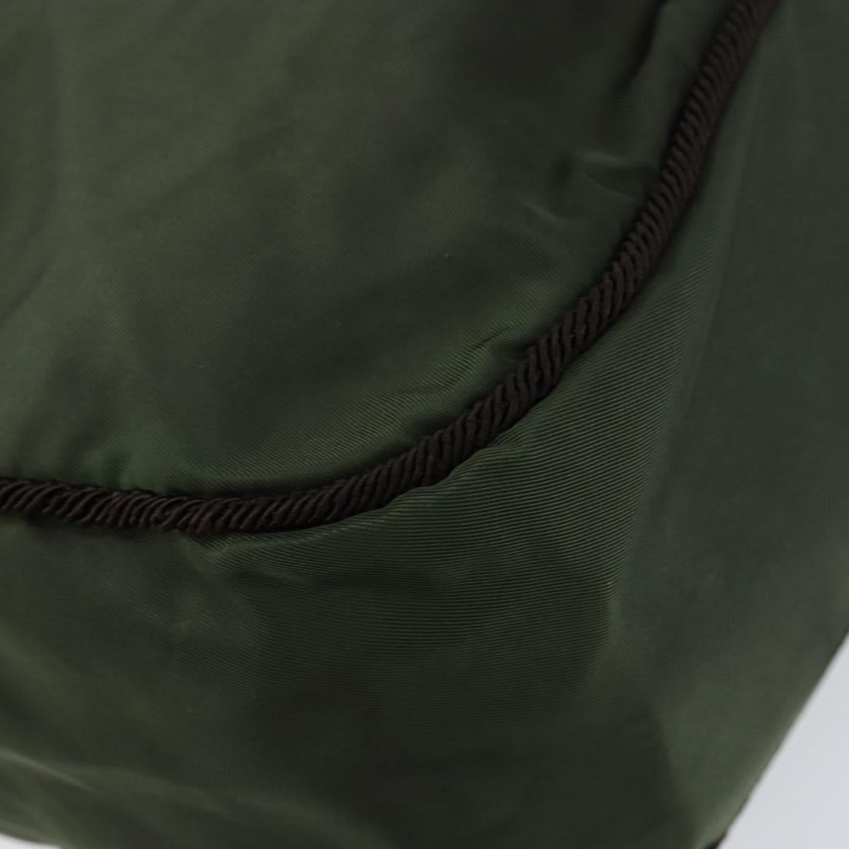 PRADA Hand Bag Nylon Green Auth 153060