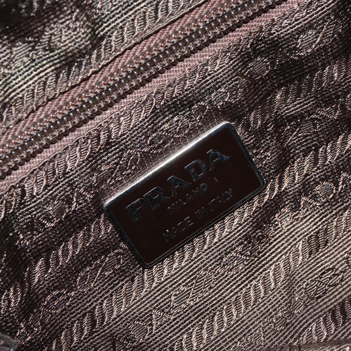 PRADA Hand Bag Nylon Green Auth 153060